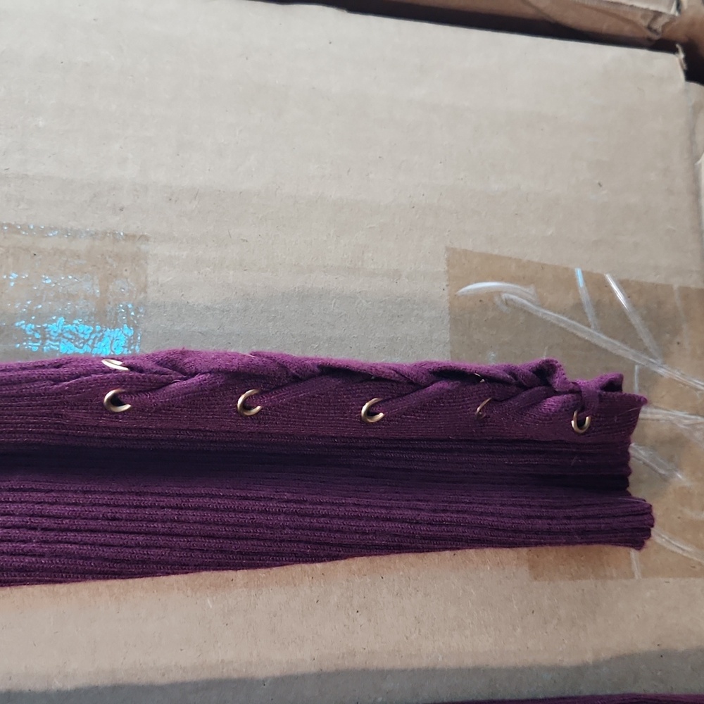 No Boundaries Ribbed Long Sleeve Stretchy XLARGE Plum Dress - Picture 3 of 6